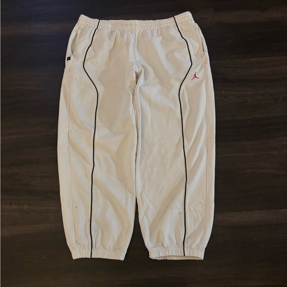 Vtg Y2K Jordan Jumpman Warm Up Track Pants White Baggy Men's Size XXL